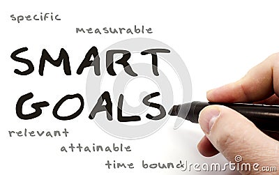 Smart Goals hand written Stock Photo