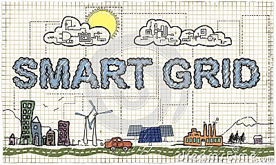 Smart Grid Illustration Stock Photo