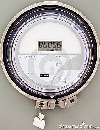 Smart grid residential digital power supply meter Stock Photo