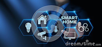 Smart home Automation Control System. Innovation technology internet Network Concept Stock Photo