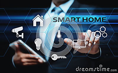 Smart home Automation Control System. Innovation technology internet Network Concept Stock Photo