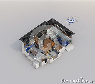 Smart home automation technology concept image with copy space Stock Photo