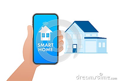 Smart home concept. Smart systems and technology. Vector stock illustration. Vector Illustration