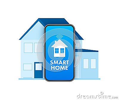 Smart home concept. Smart systems and technology. Vector stock illustration. Vector Illustration