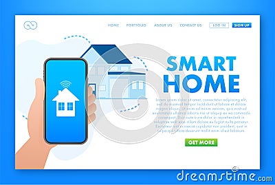 Smart home concept. Smart systems and technology. Vector stock illustration Vector Illustration