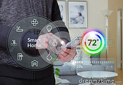 Smart Home Control System Stock Photo
