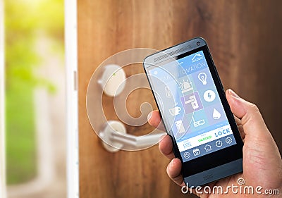 Smart Home Device - Home Control Stock Photo