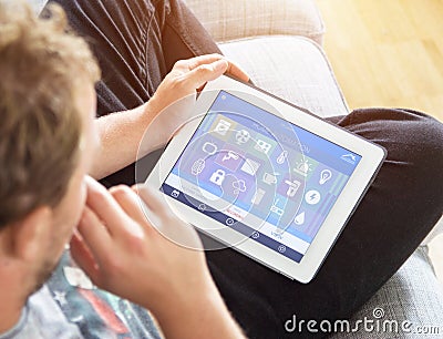 Smart Home Device - Home Control Stock Photo