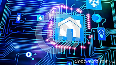 Smart Home Device - Home Control Stock Photo