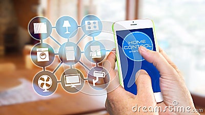 Smart Home Device - Home Control Stock Photo