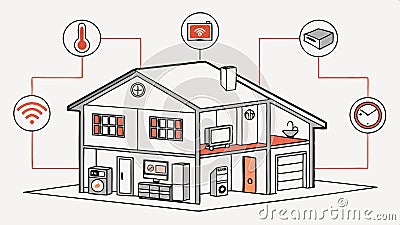 Smart home energy monitor, power usage, energy efficiency, and eco tech. Vector Design, Generative AI Vector Illustration