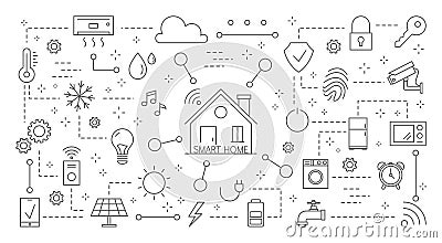 Smart home icons set. Vector Illustration