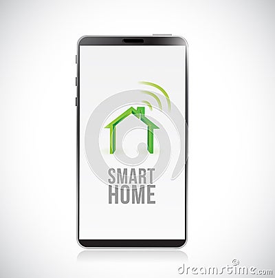 smart home phone control design concept. Vector Illustration. Stock Photo