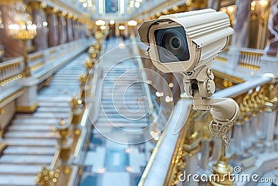Smart home security systems utilize efficient switches and security alerts, safeguarding environments with surveillance technology Cartoon Illustration