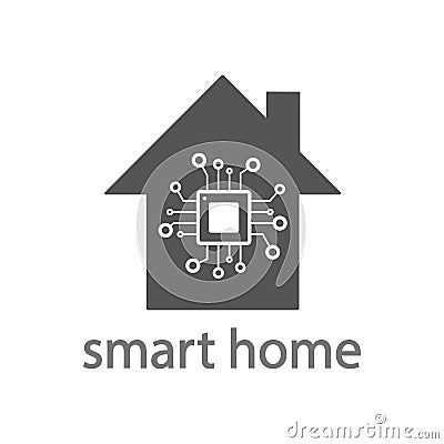 Smart home technology conceptual sign. Illustration concept of system intelligent control house. EPS 10. Vector Illustration