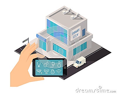 Smart house technology Vector Illustration