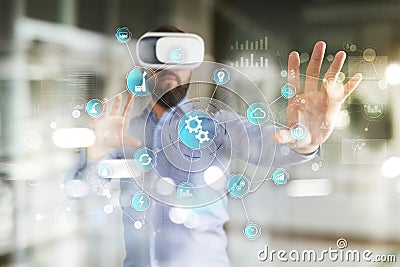 Smart industry and automation concept. Internet of things. IOT, Technology concept. Stock Photo