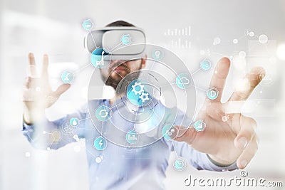 Smart industry and automation concept. Internet of things. IOT, Technology concept. Stock Photo