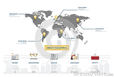 Smart industry infographic Vector Illustration