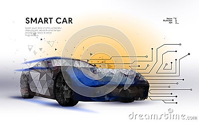 Smart or intelligent car Vector Illustration