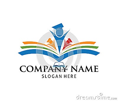 Smart learning education book shop store vector logo design Vector Illustration