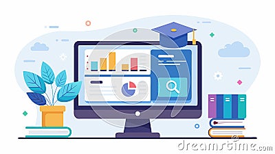 A smart learning management system that utilizes realtime data to adjust coursework based on student performance Vector Illustration