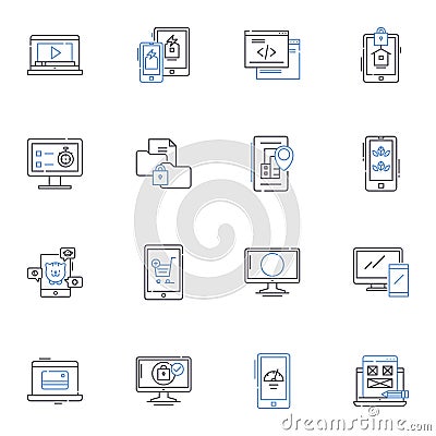 Smart line icons collection. Intelligent, Advanced, Clever, Innovative, Cutting-edge, Modern, Sophisticated vector and Vector Illustration