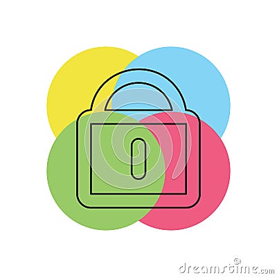 smart lock concept line icon. element illustration Cartoon Illustration