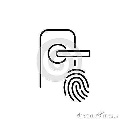 Smart lock with fingerprint recognition. Pixel perfect icon Vector Illustration