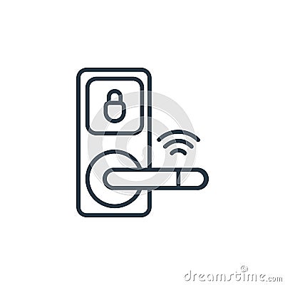 smart lock icon vector from smart home devices concept. Thin line illustration of smart lock editable stroke. smart lock linear Vector Illustration