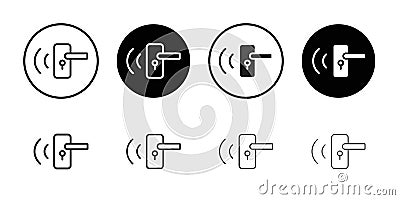 Smart lock icon Outline vector for web ui Vector Illustration