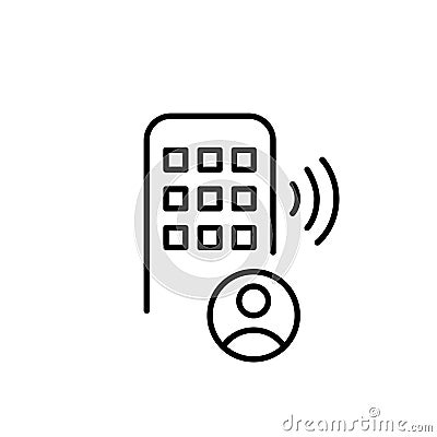 Smart lock with personal account memory. Pixel perfect icon Vector Illustration