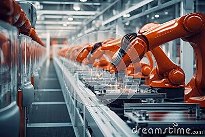 Smart Machines at Work in Manufacturing. Stock Photo