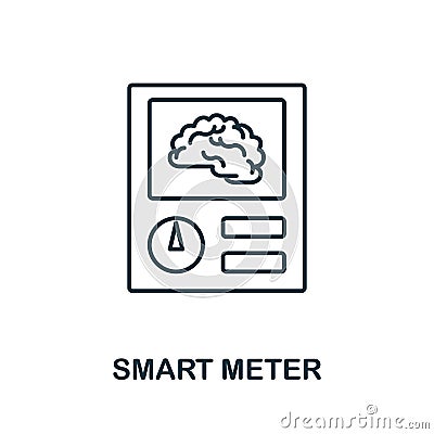 Smart Meter icon from iot collection. Simple line Smart Meter icon for templates, web design and infographics Vector Illustration