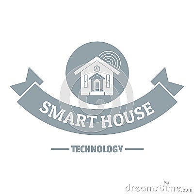 Smart monitoring logo, simple gray style Vector Illustration