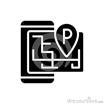 Smart parking black glyph icon Vector Illustration