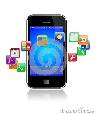 Smart phone apps icons Stock Photo