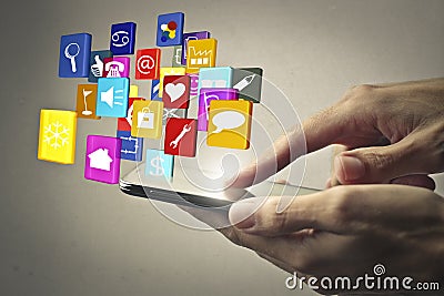 Smart phone apps Stock Photo