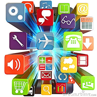 Smart phone apps Stock Photo