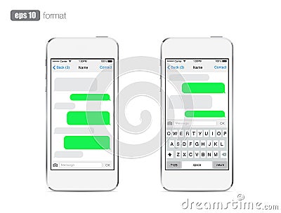 Smart Phone chatting sms template bubbles Vector Illustration