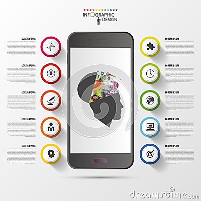 Smart Phone Infographics. Modern Design Template. Vector Illustration Vector Illustration