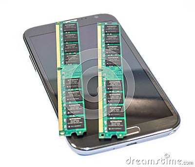 Smart Phone and memory Editorial Stock Photo
