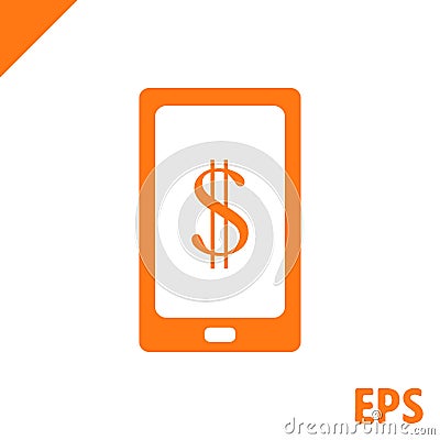 Smart phone with money dollars stock vector illustration flat design Vector Illustration