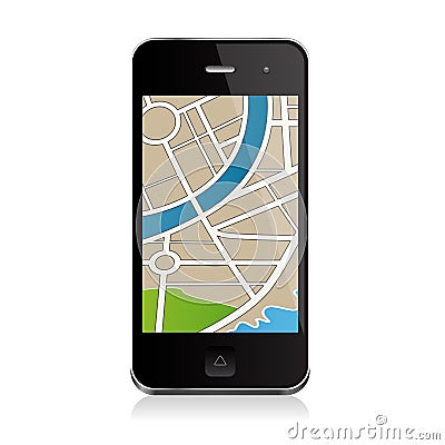 Smart phone navigation Vector Illustration