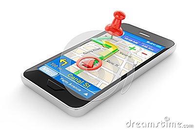 Smart phone navigator Stock Photo