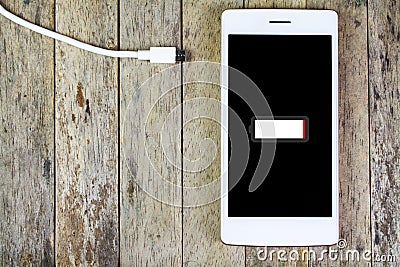 Smart phone need to charge battery Stock Photo