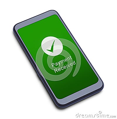 Smart Phone Payment Received Stock Photo