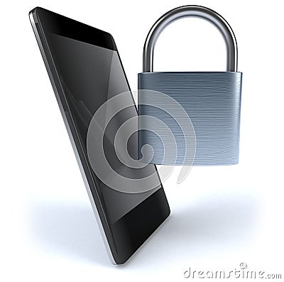 Smart phone and security Stock Photo