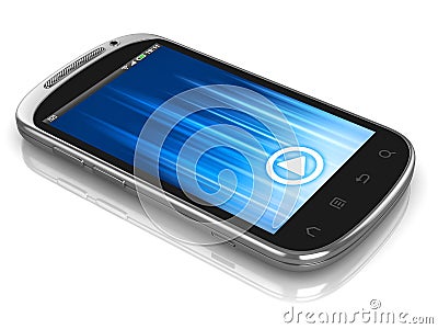 Smart phone, touch screen phone isolated on the wh Stock Photo