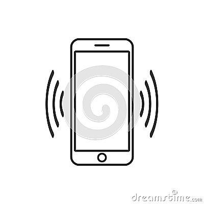 Smart phone vibrating icon. Modern minimalist mobile app ui flat simple icon. vector Stock Photo